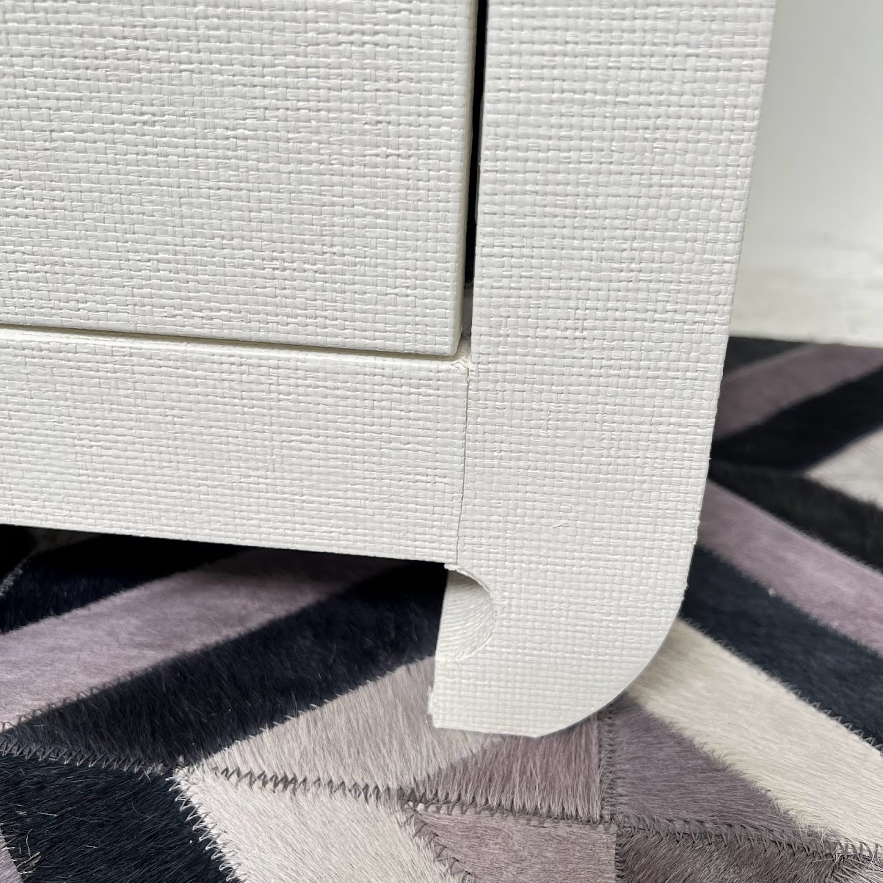 Contemporary Grasscloth End Table