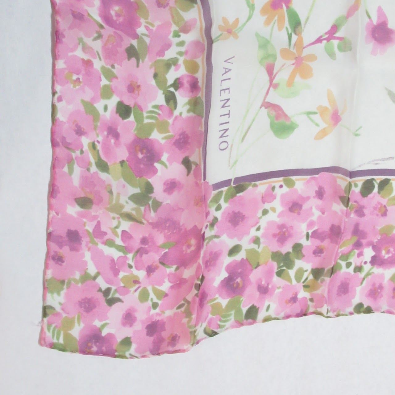 Valentino Pink Floral Scarf