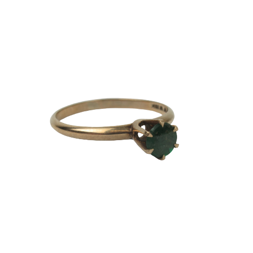10K Gold & Green Stone Ring