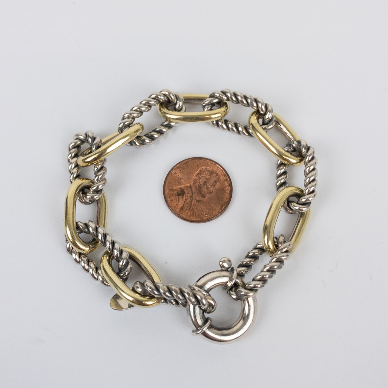 Philip Gavriel MINT Sterling Silver & 18K Gold Chain Link Bracelet