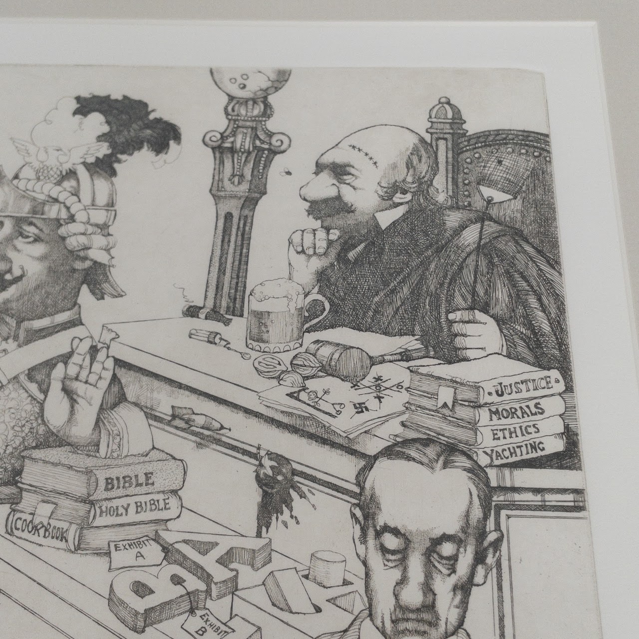 Charles Bragg 'Sanity Hearing' Signed Etching