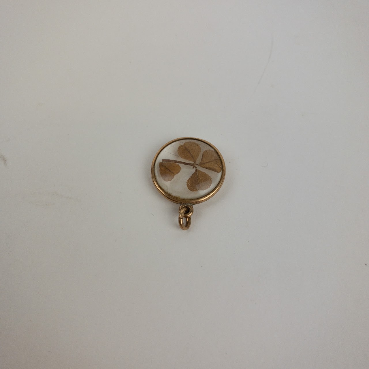 14K Gold Pressed 4-Leaf Clover Pendant