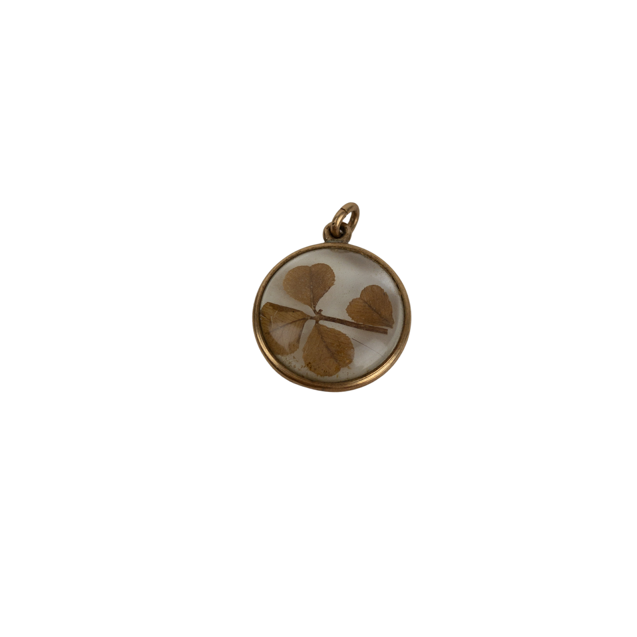 14K Gold Pressed 4-Leaf Clover Pendant