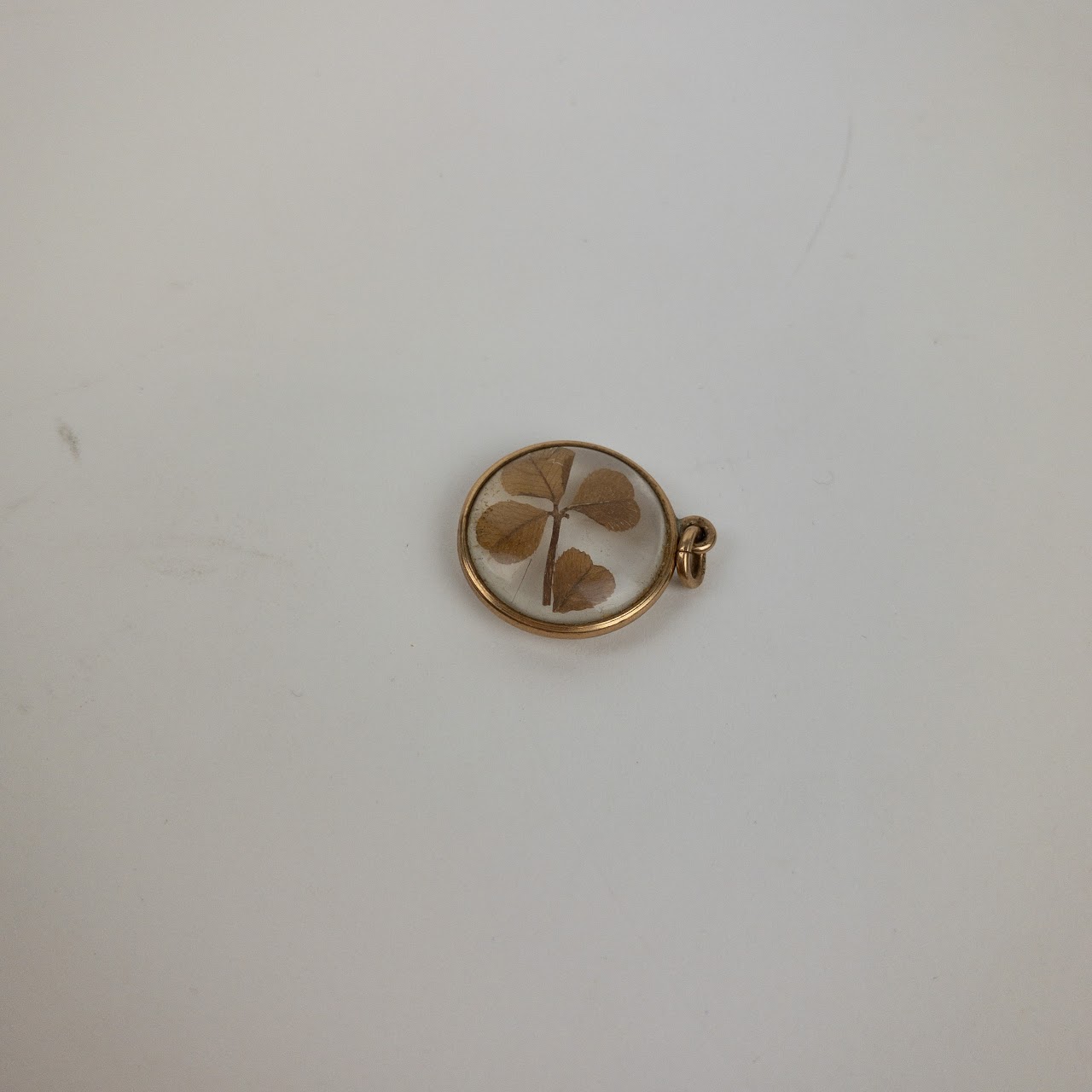 14K Gold Pressed 4-Leaf Clover Pendant