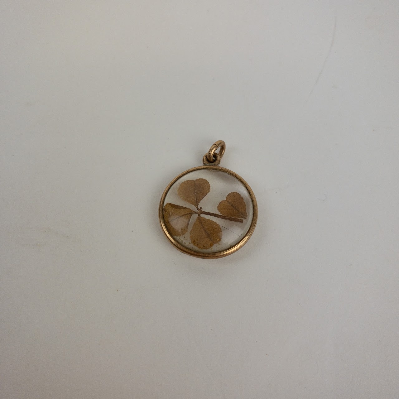 14K Gold Pressed 4-Leaf Clover Pendant