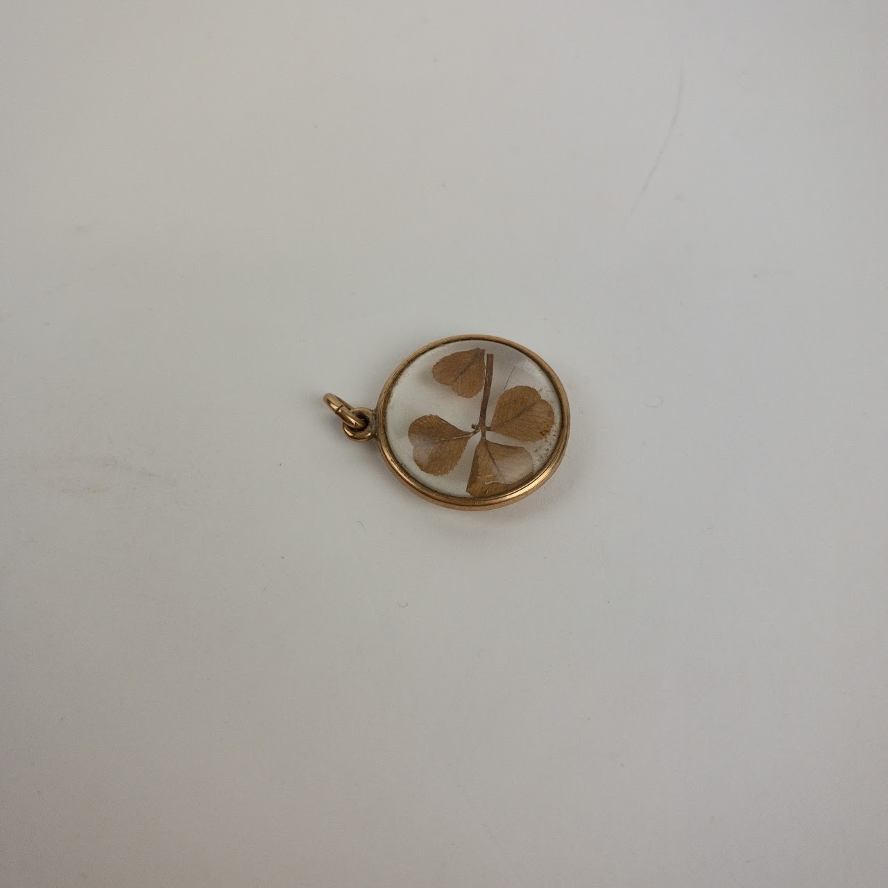 14K Gold Pressed 4-Leaf Clover Pendant