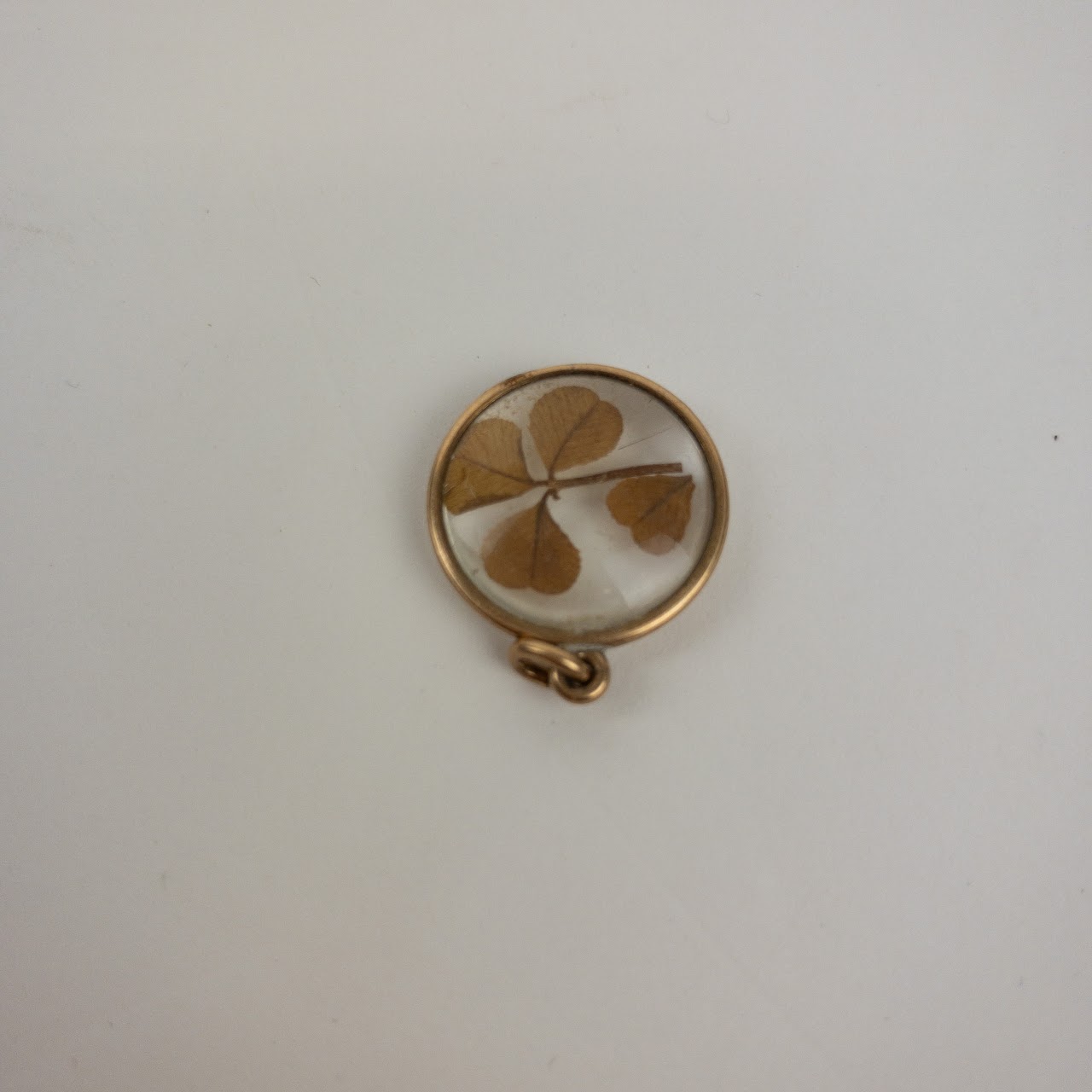 14K Gold Pressed 4-Leaf Clover Pendant