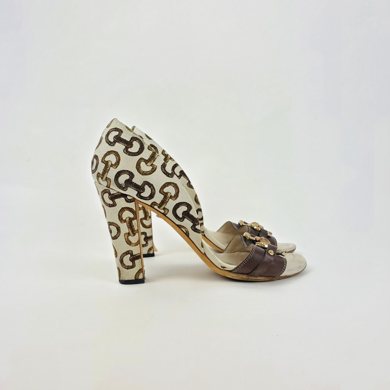 Gucci Canvas Horse Bit D'Orsay Pumps