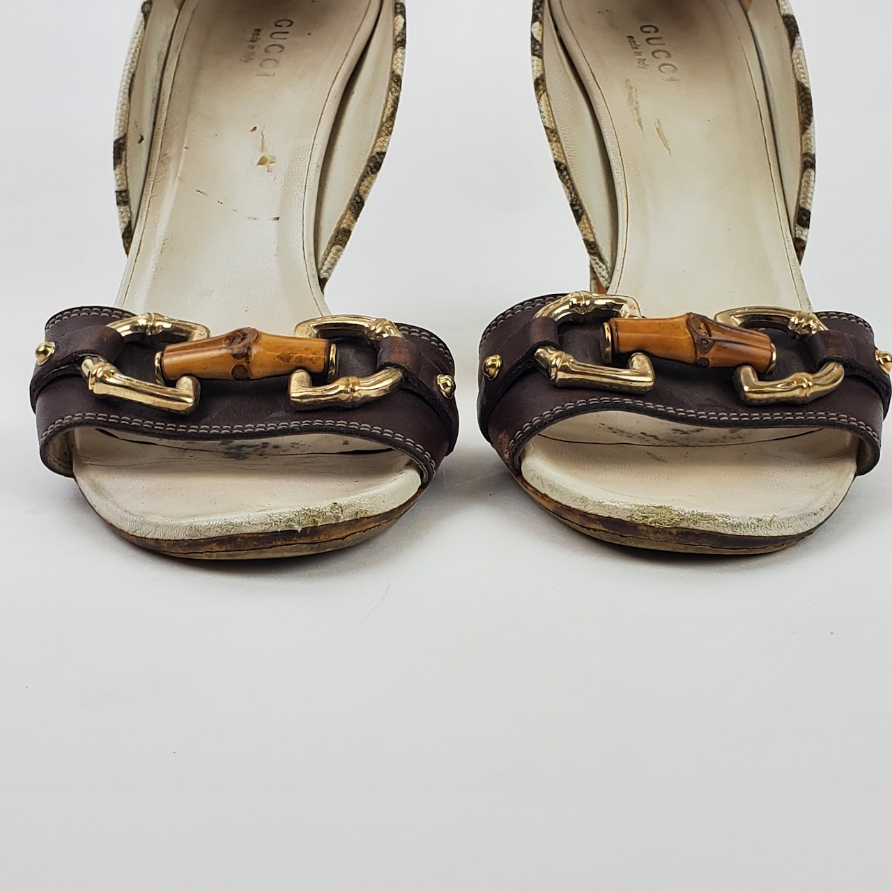 Gucci Canvas Horse Bit D'Orsay Pumps