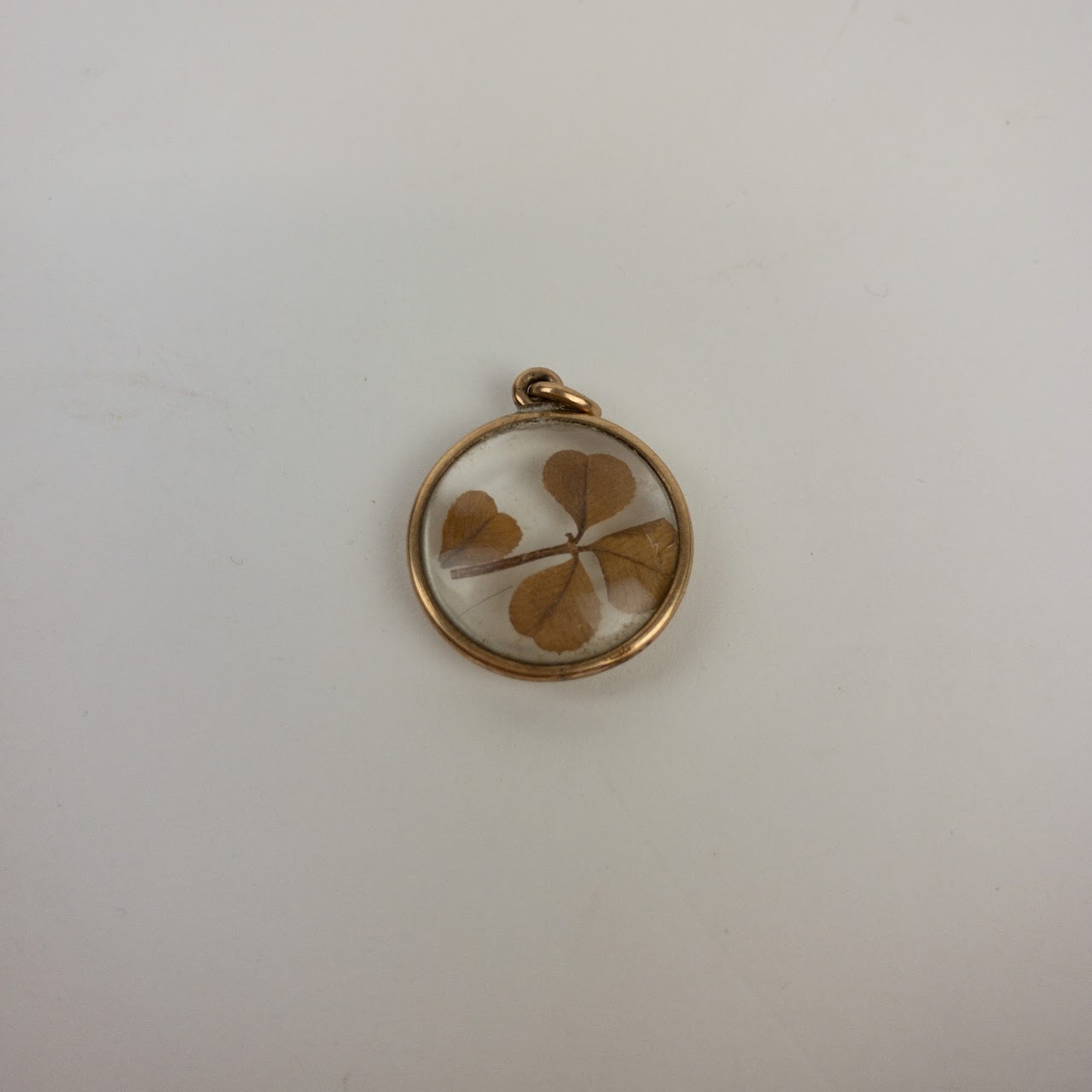 14K Gold Pressed 4-Leaf Clover Pendant