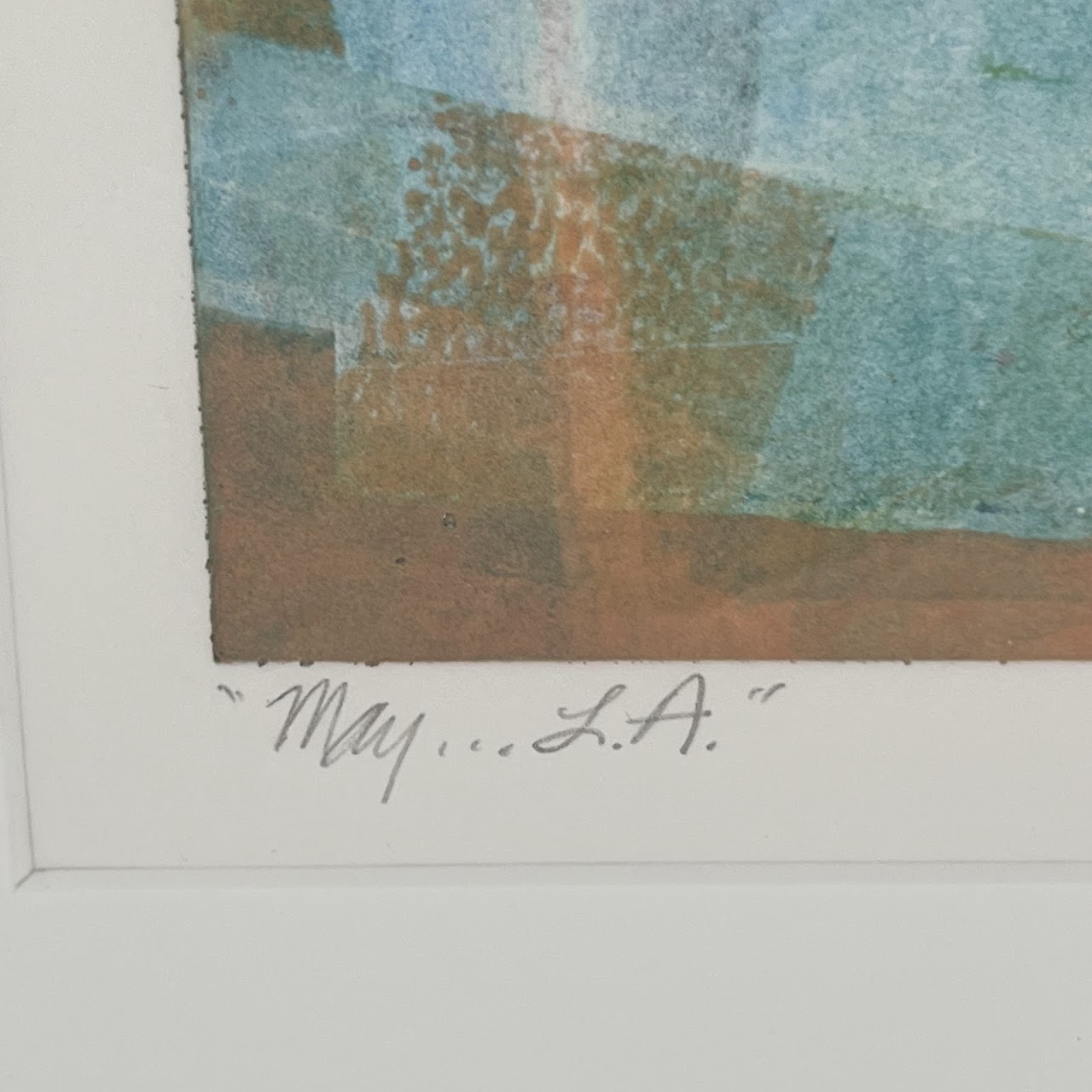 Anne Raymond 'May...L.A.' Signed Abstract Plate Monotype, 1992