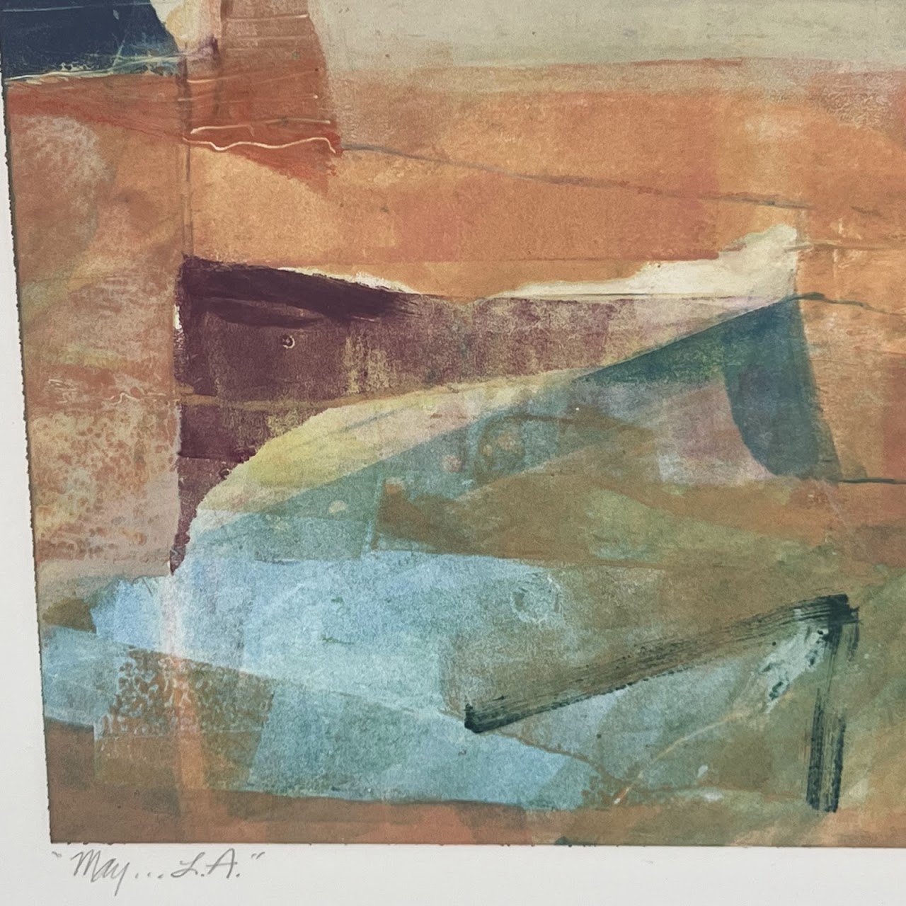 Anne Raymond 'May...L.A.' Signed Abstract Plate Monotype, 1992