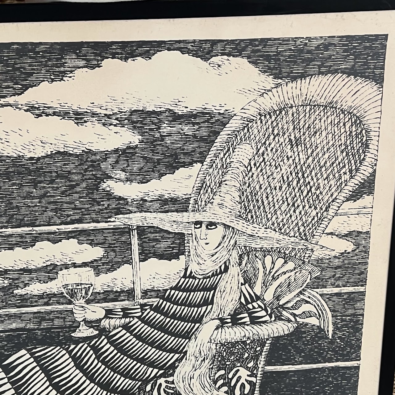 Edward Gorey Signed 'The Blue Aspic' Print