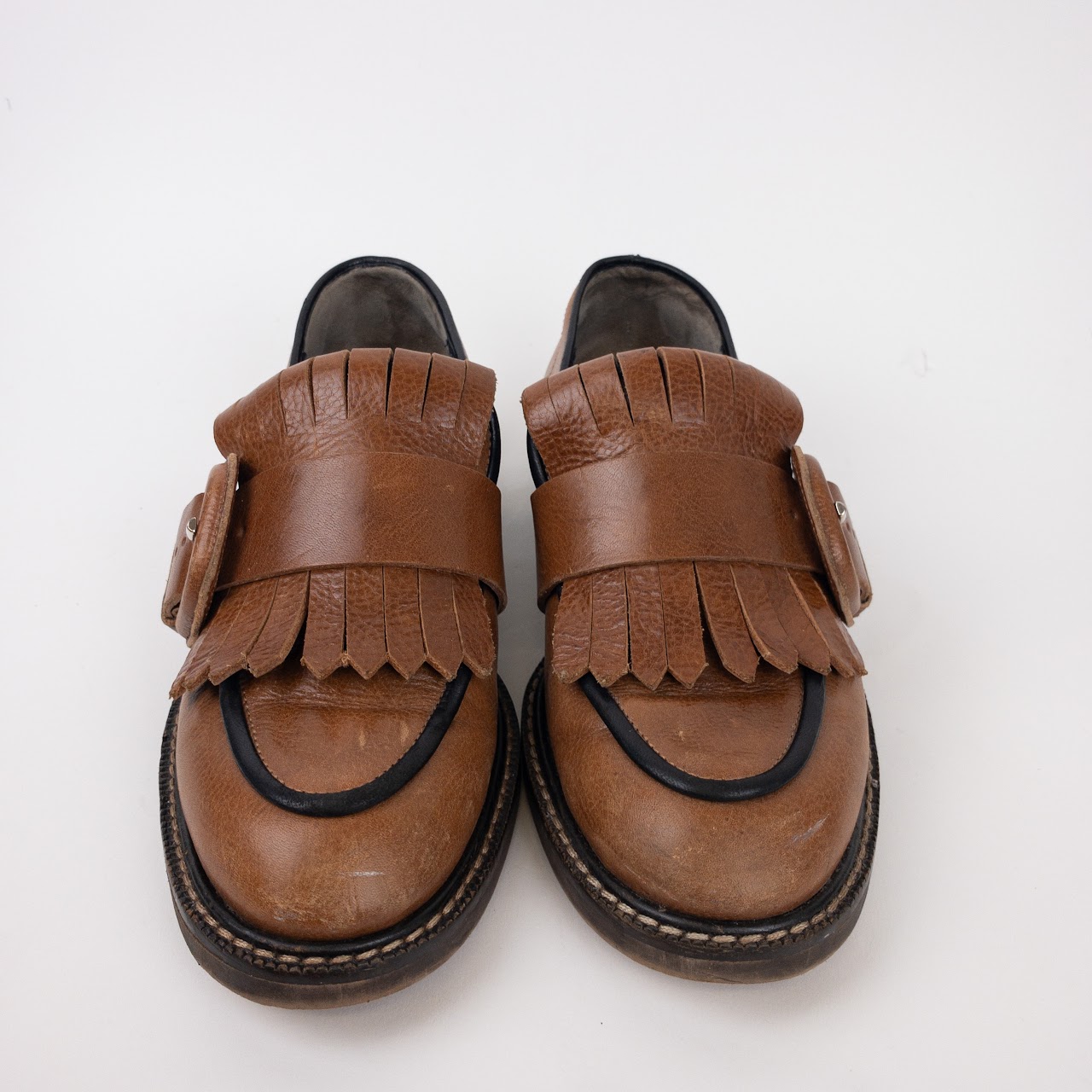 Marni Fringe Loafers with Buckle Strap