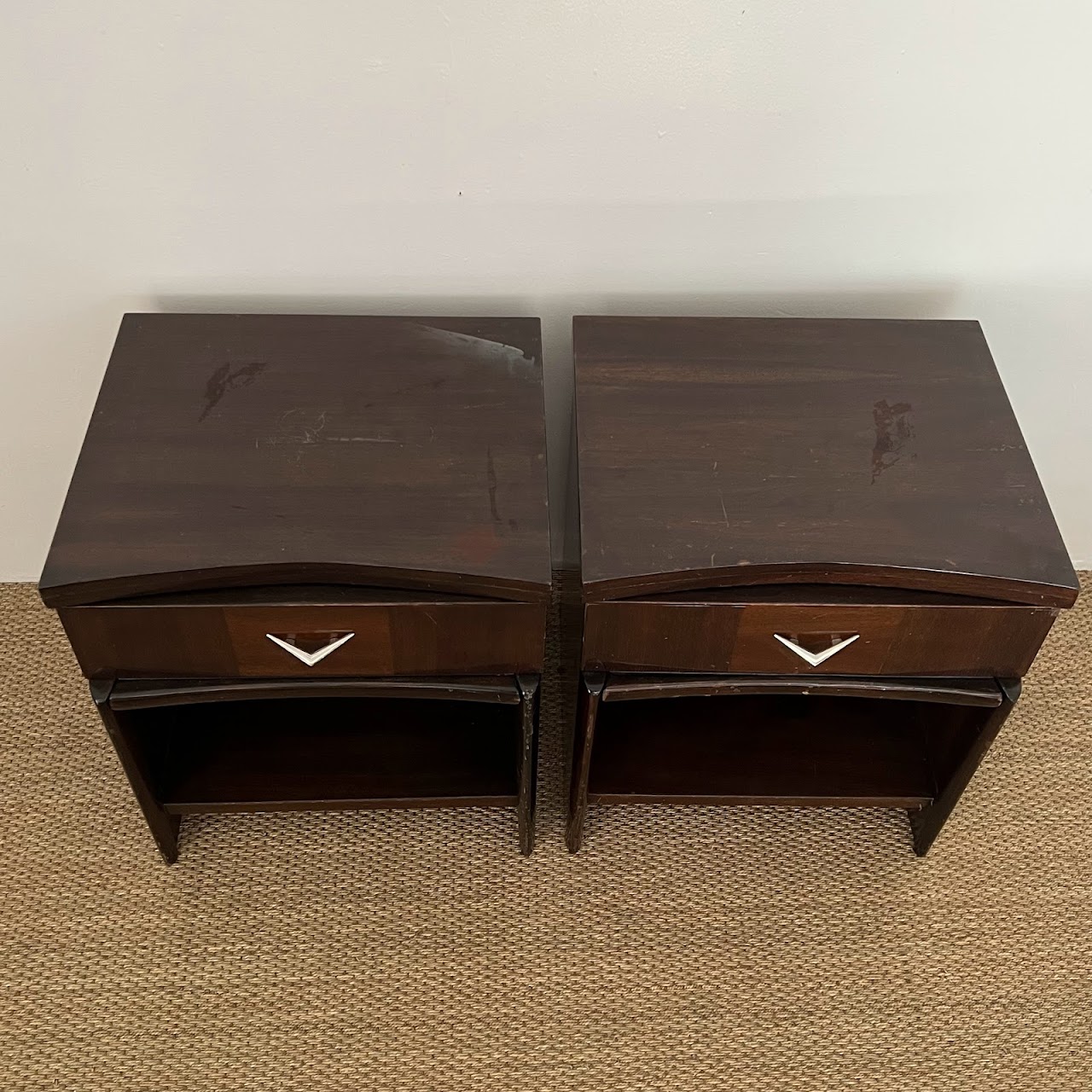 Mid-Century Mahogany End Table Pair