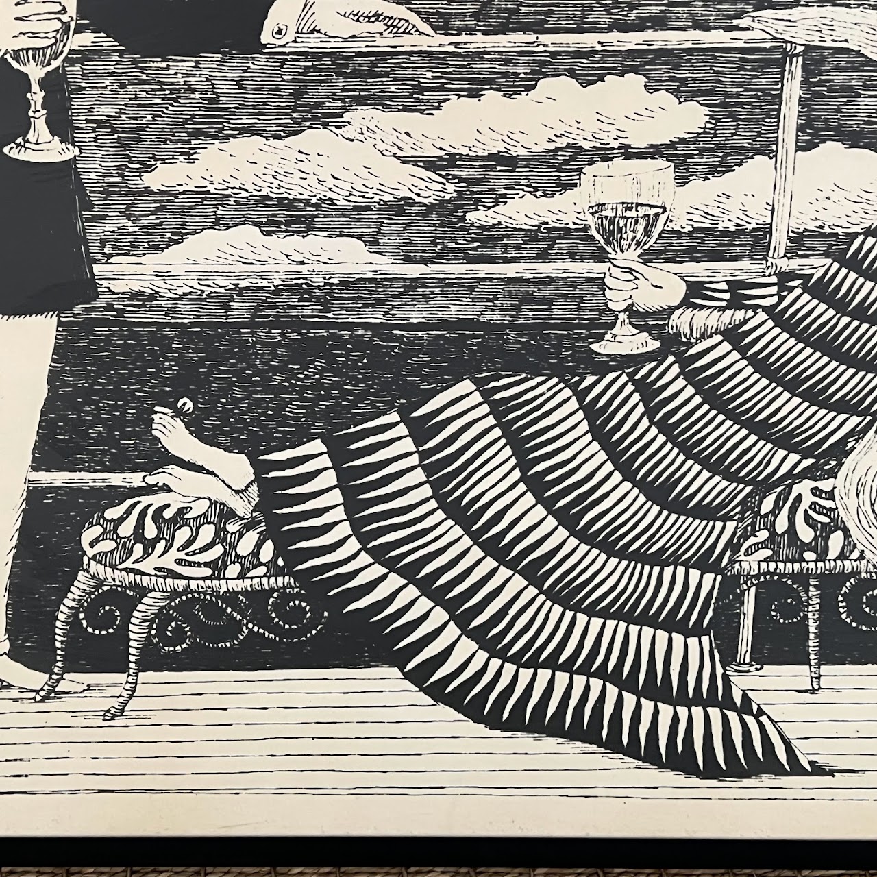 Edward Gorey Signed 'The Blue Aspic' Print