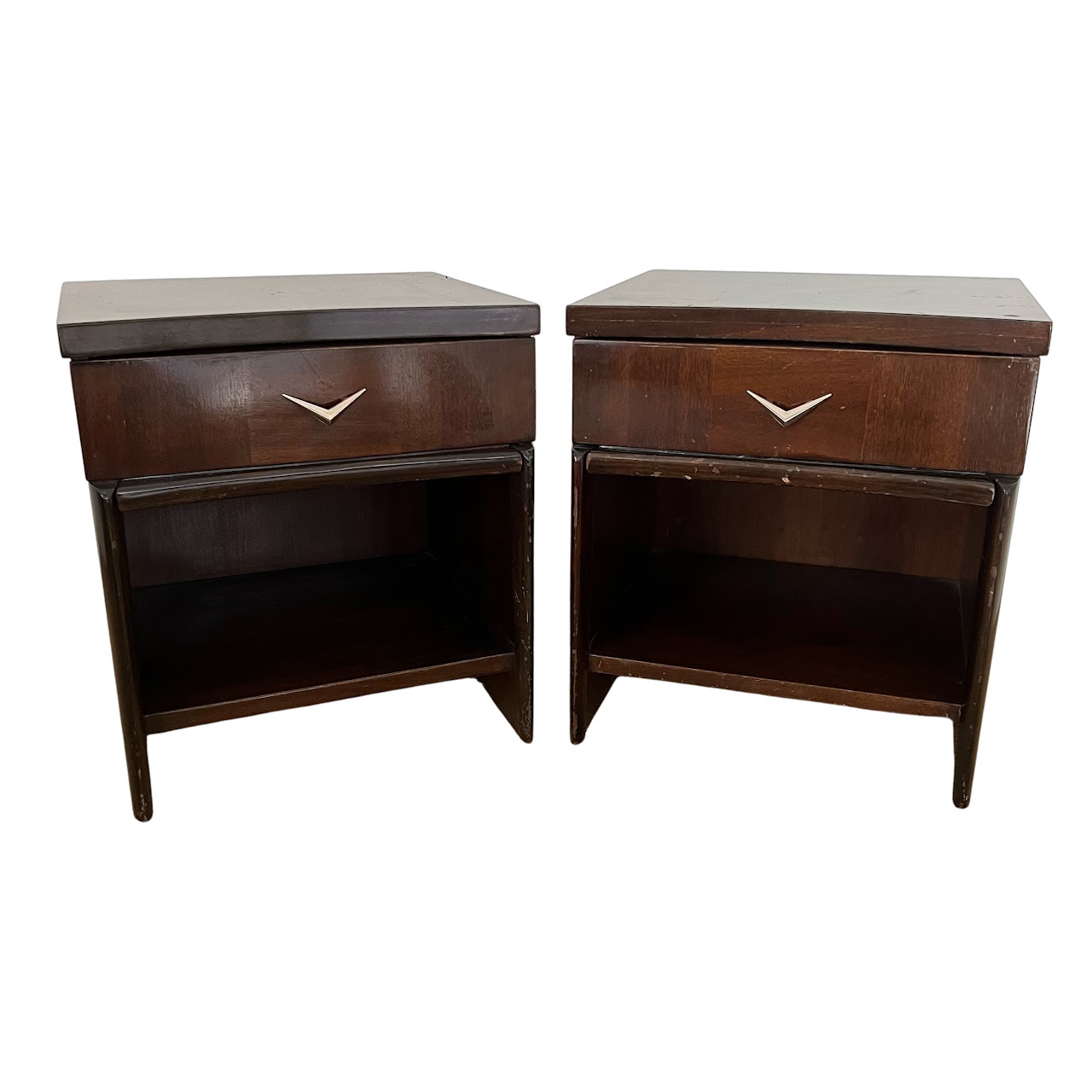 Mid-Century Mahogany End Table Pair