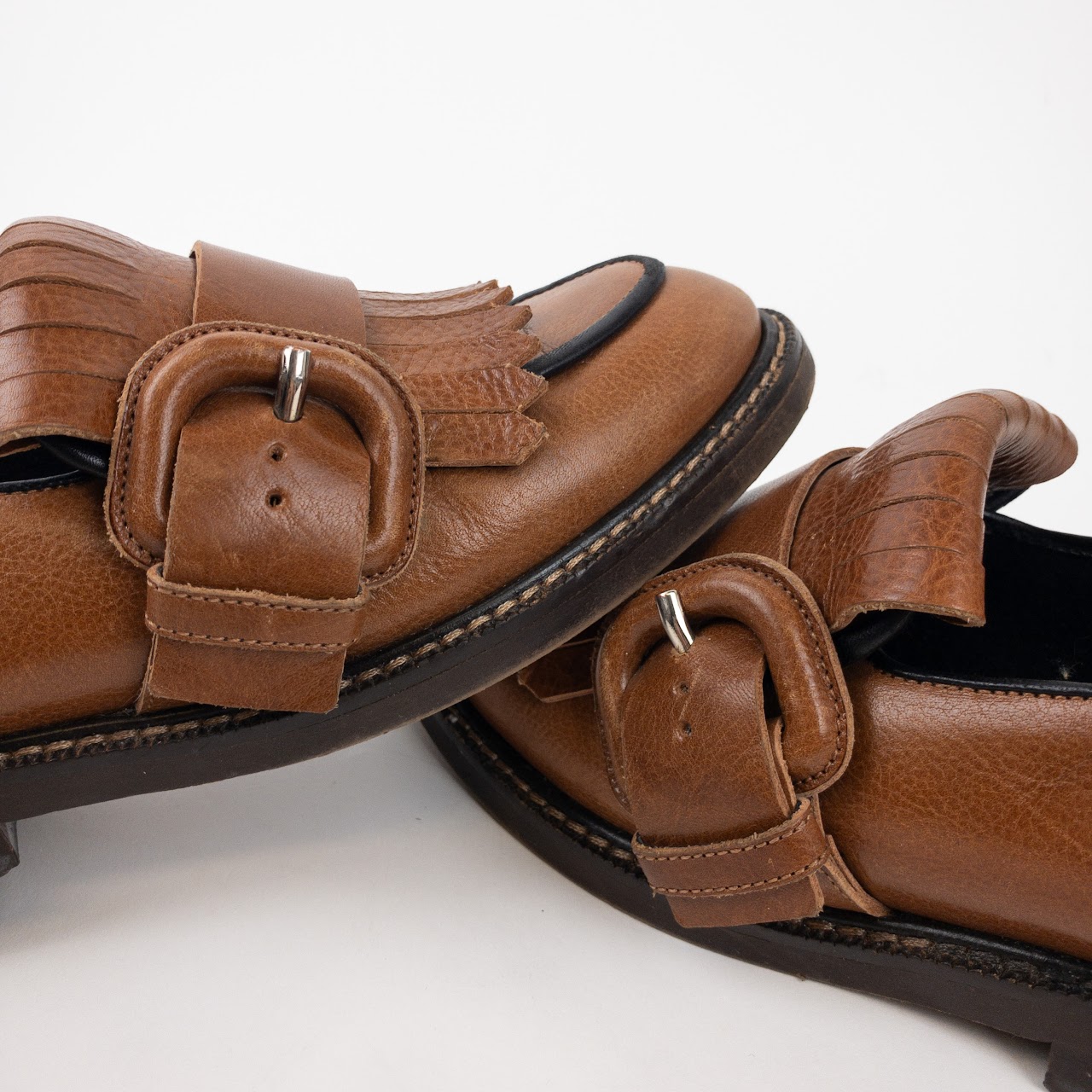 Marni Fringe Loafers with Buckle Strap