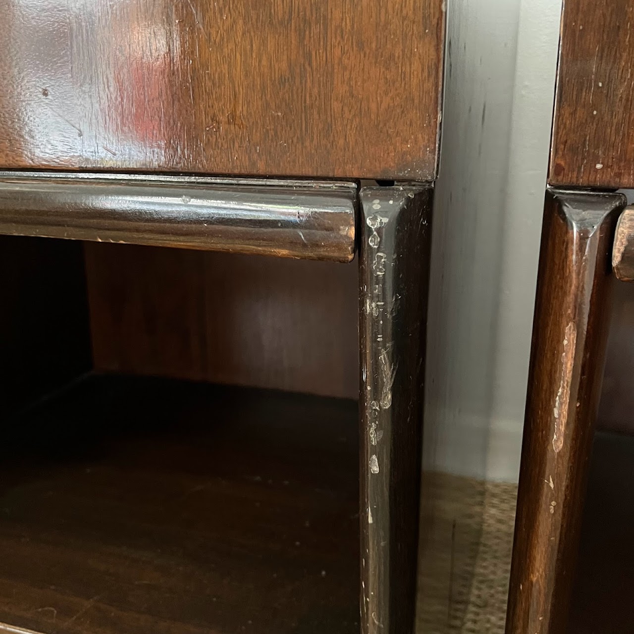 Mid-Century Mahogany End Table Pair