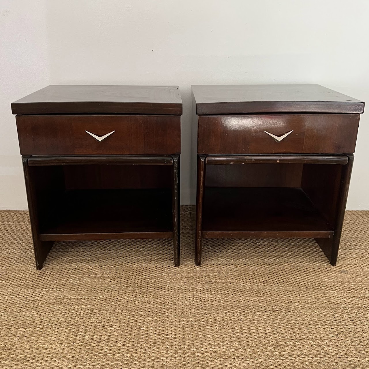 Mid-Century Mahogany End Table Pair