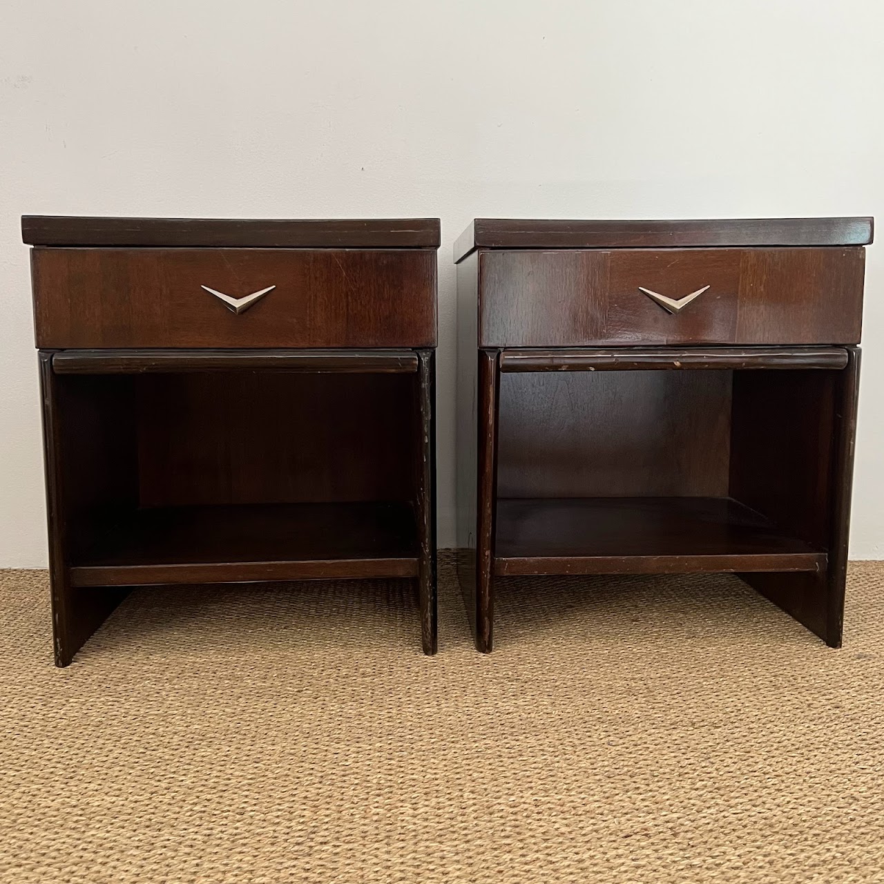 Mid-Century Mahogany End Table Pair