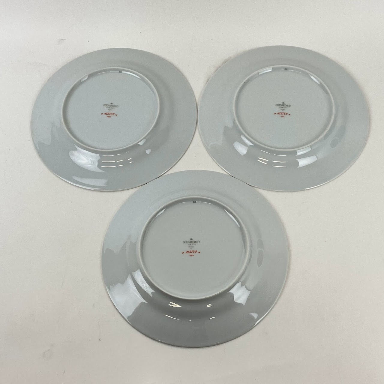 Bernardaud Limoges Set Of Three Medium & Two Small Plates