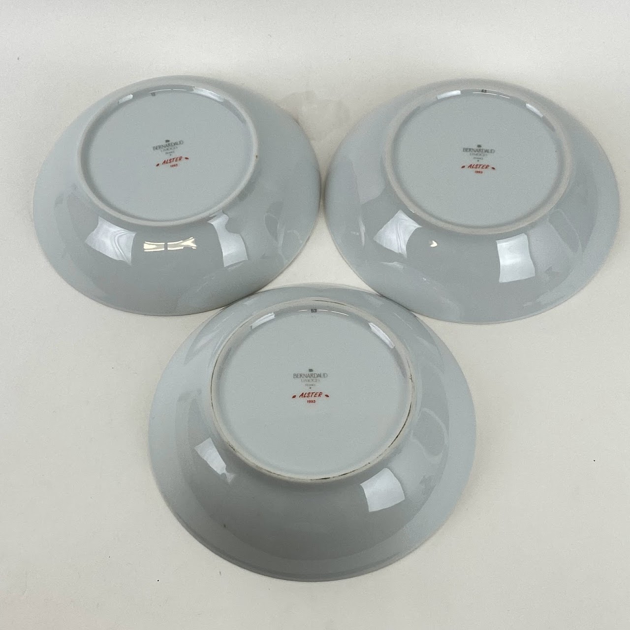 Bernardaud Limoges Set Of Three Bowls & Four Saucers