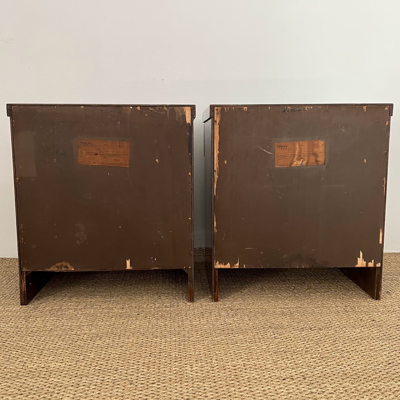 Mid-Century Mahogany End Table Pair