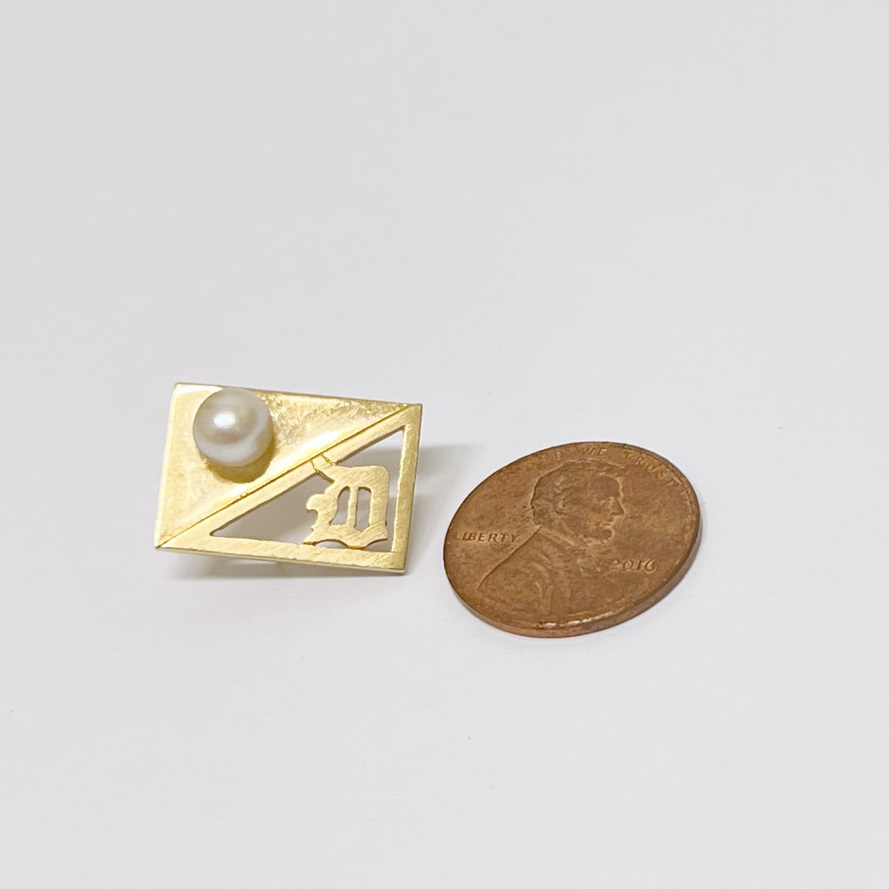 14K Gold & Pearl Tie Tack