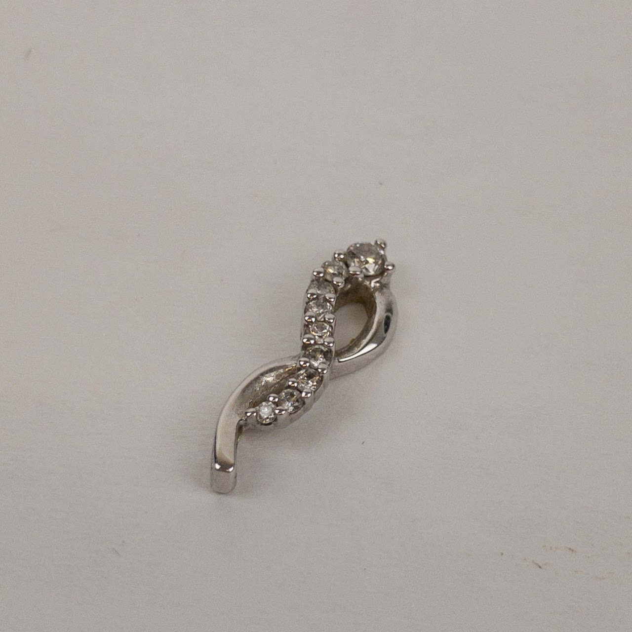 10K White Gold & Diamond Pendant