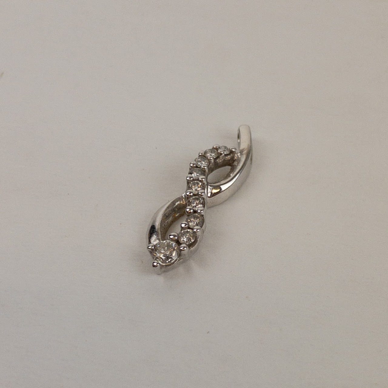 10K White Gold & Diamond Pendant