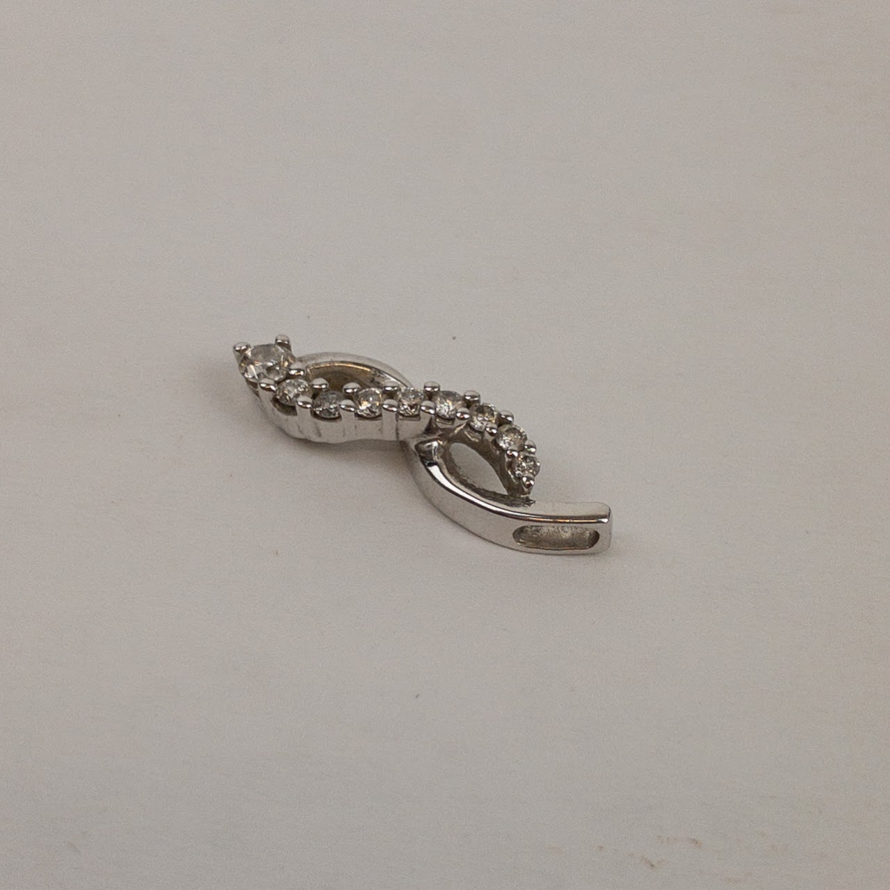 10K White Gold & Diamond Pendant