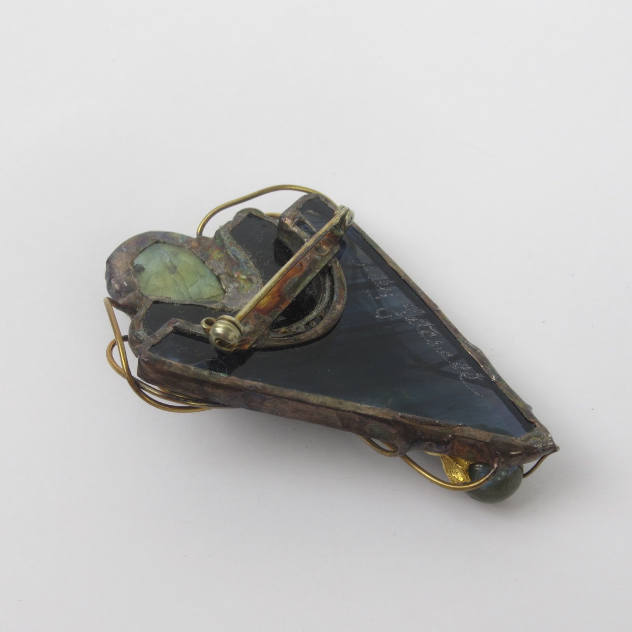 Sally Getchell Stained Glass & Gemstone Brooch