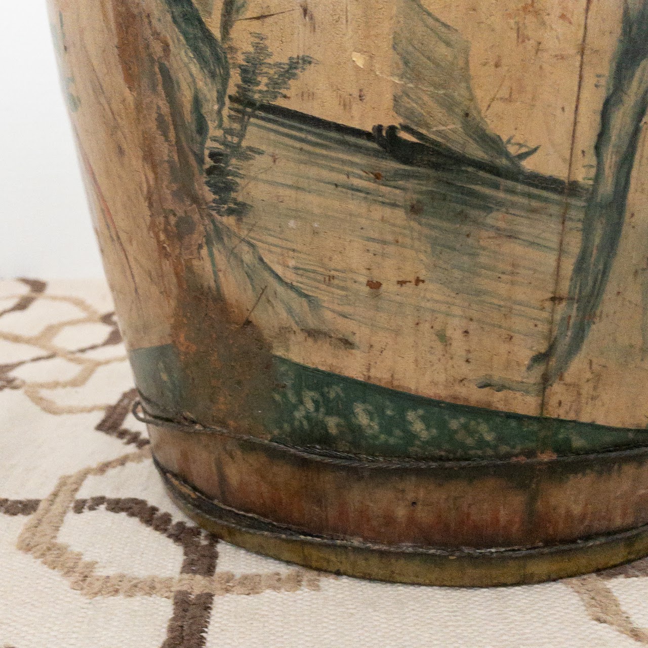 Handcrafted Vintage Decorative Wood Barrel