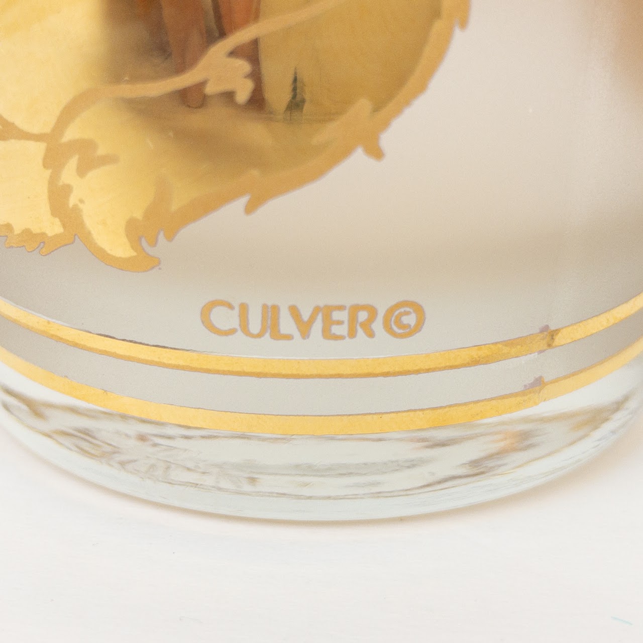 Culver Barware Set Of Four 22K Gold Leaf Highball Glasses