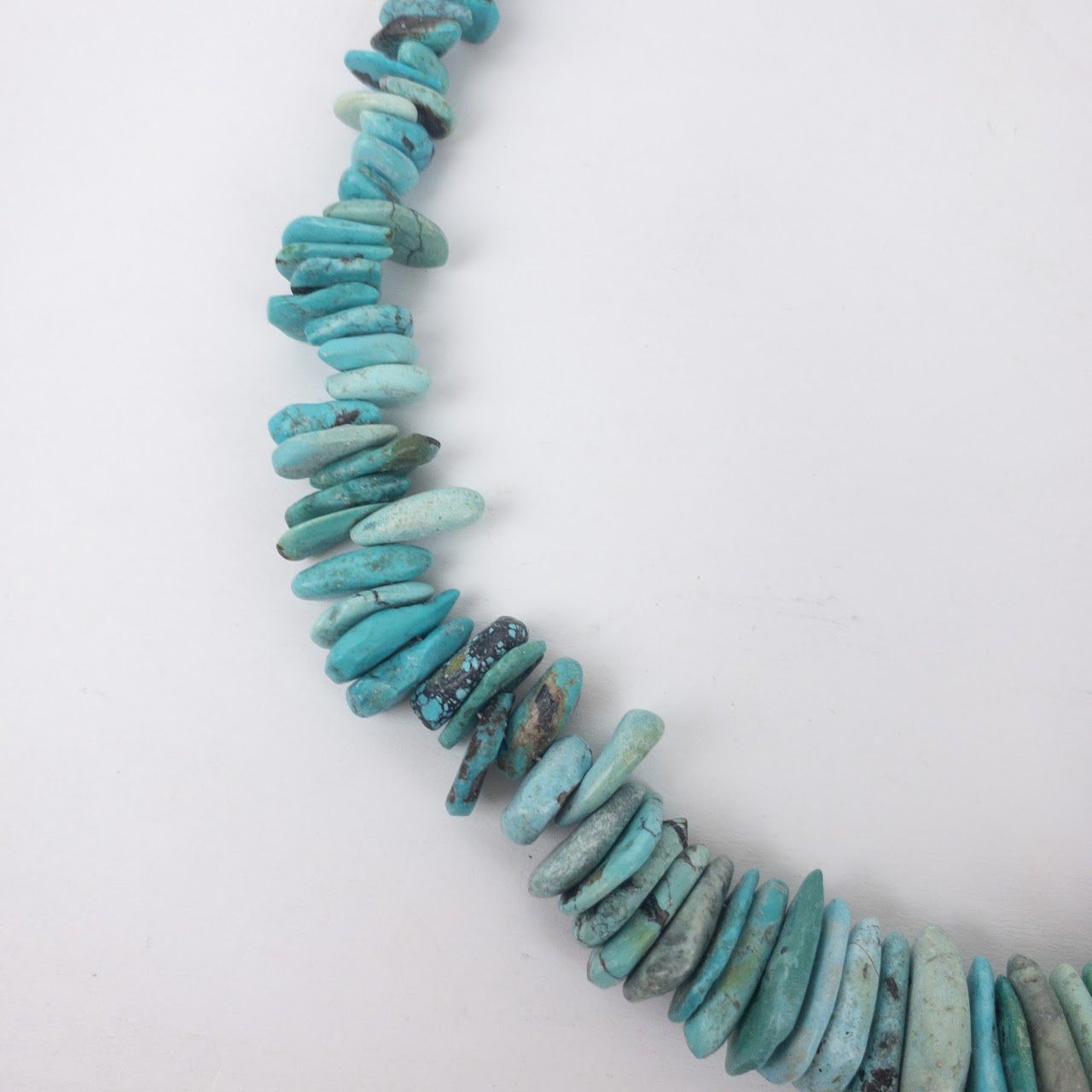 Natural Turquoise & Silver Teardrop Necklace