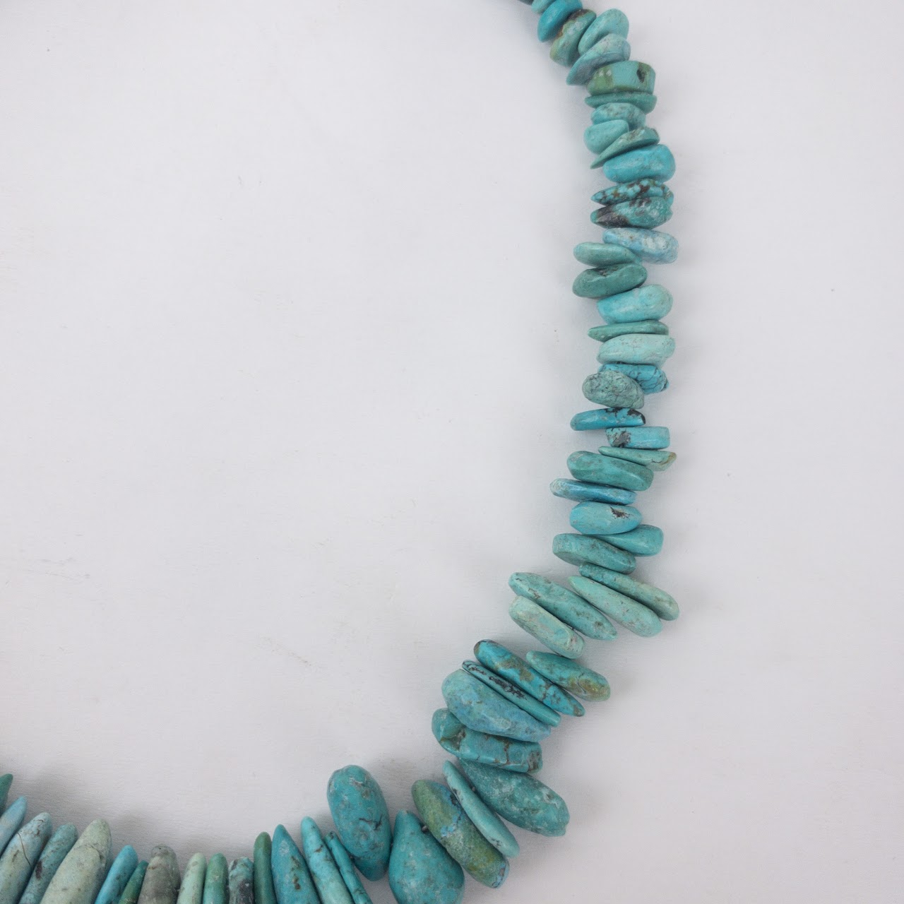 Natural Turquoise & Silver Teardrop Necklace