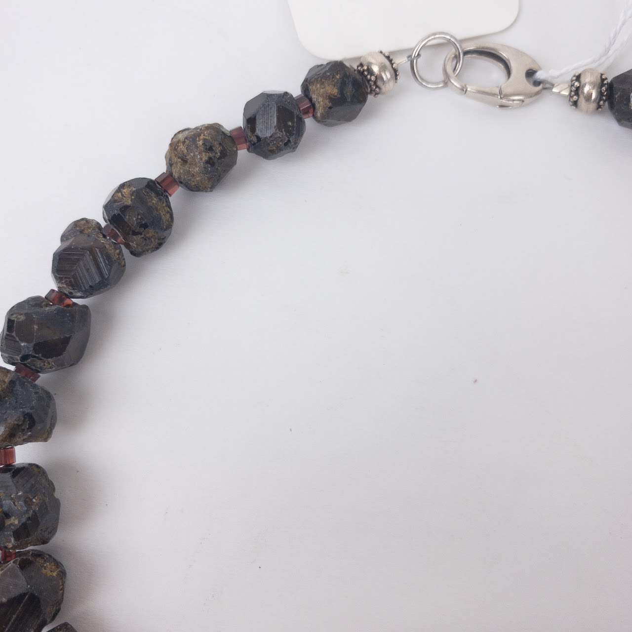 Rough Cut Garnet & Sterling Silver Necklace