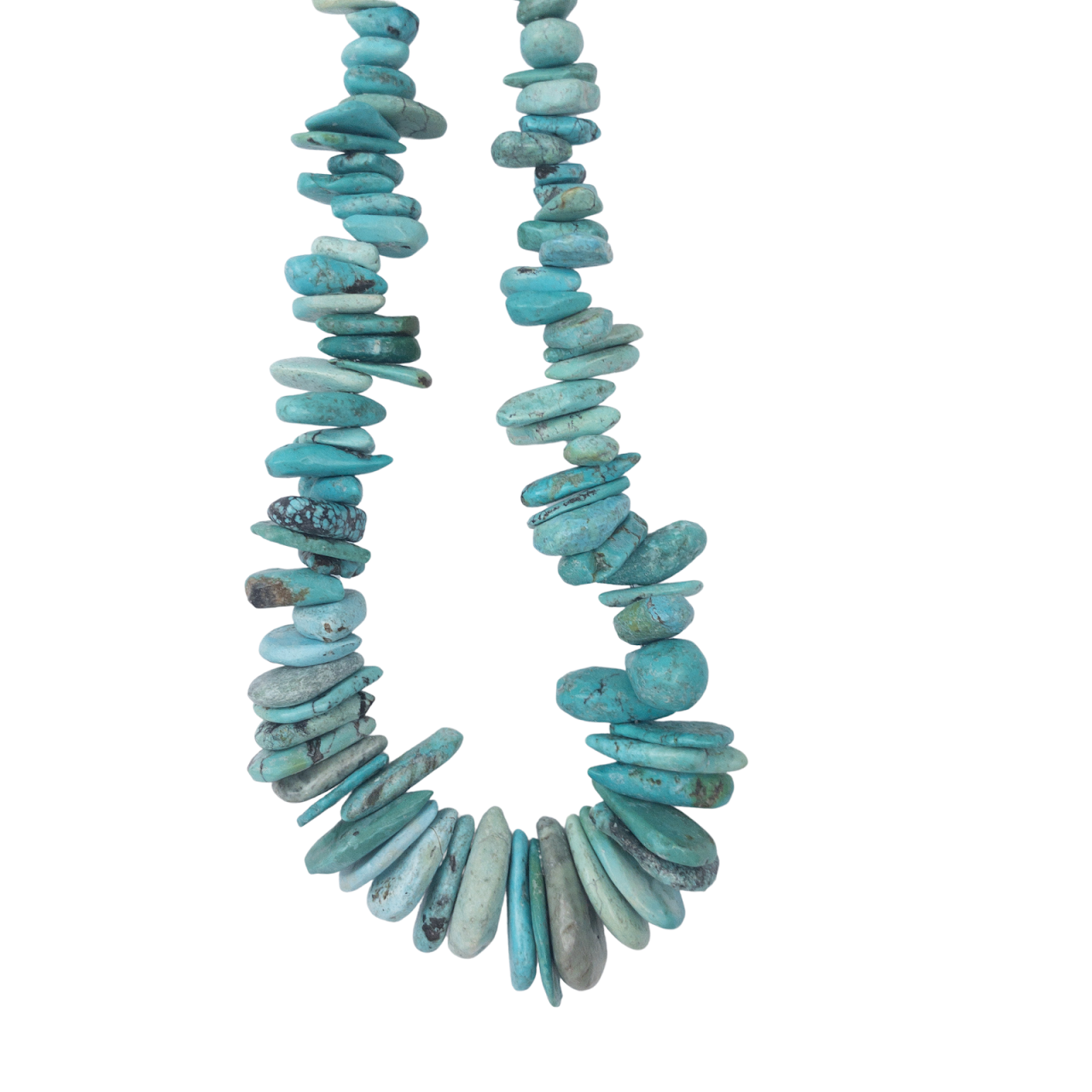 Natural Turquoise & Silver Teardrop Necklace