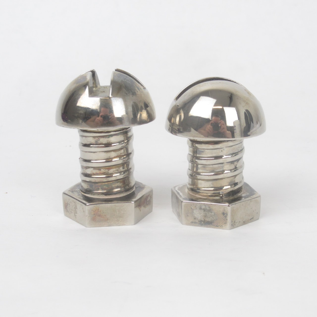 Silver Plated Nut & Bolt Salt and Pepper Set