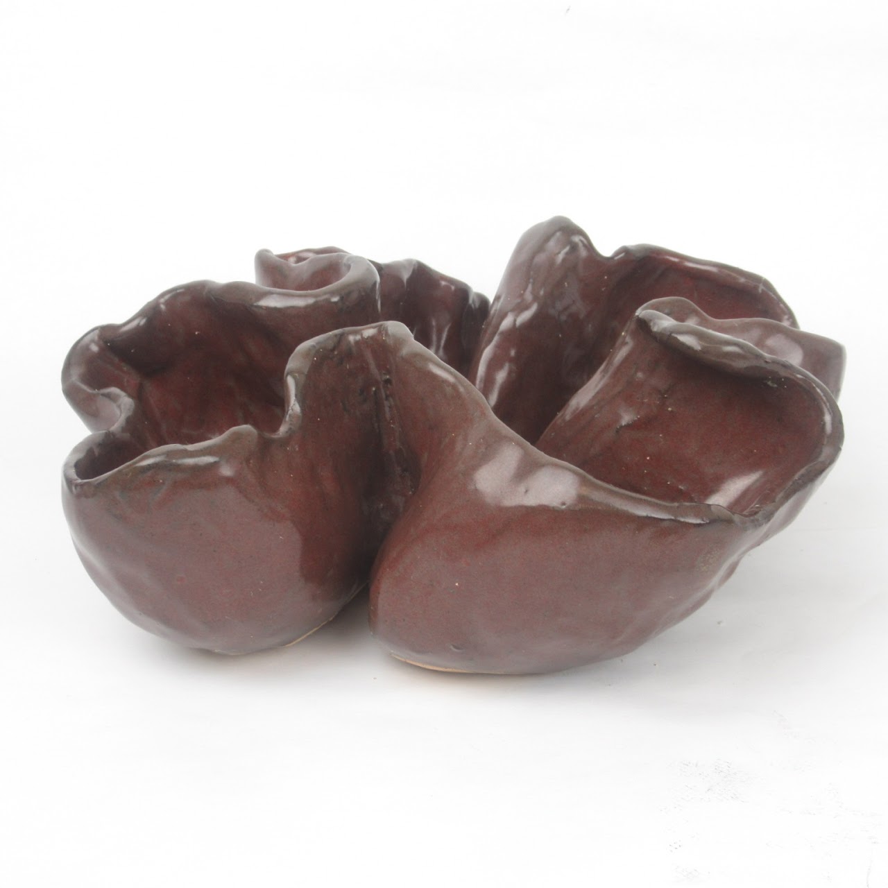 Brown Flower Pinch Bowl