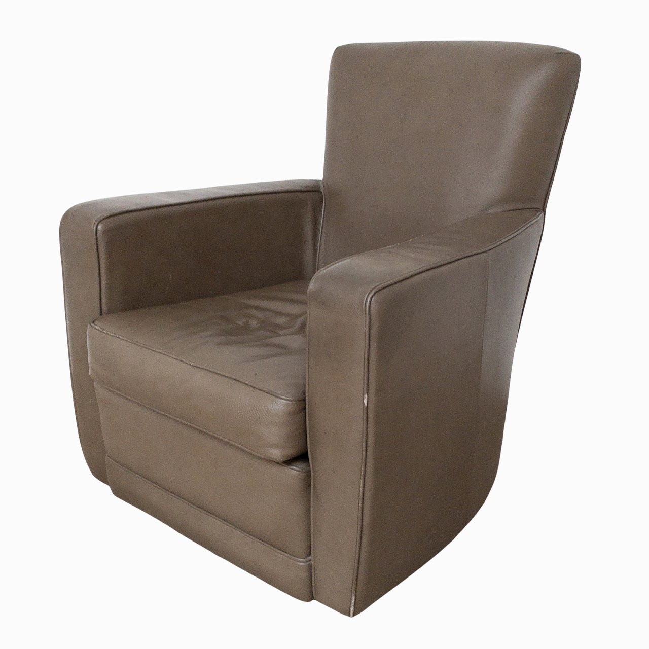 American Leather Swivel Club Chair