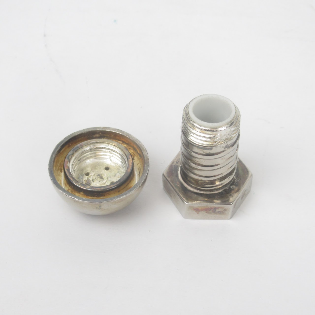 Silver Plated Nut & Bolt Salt and Pepper Set