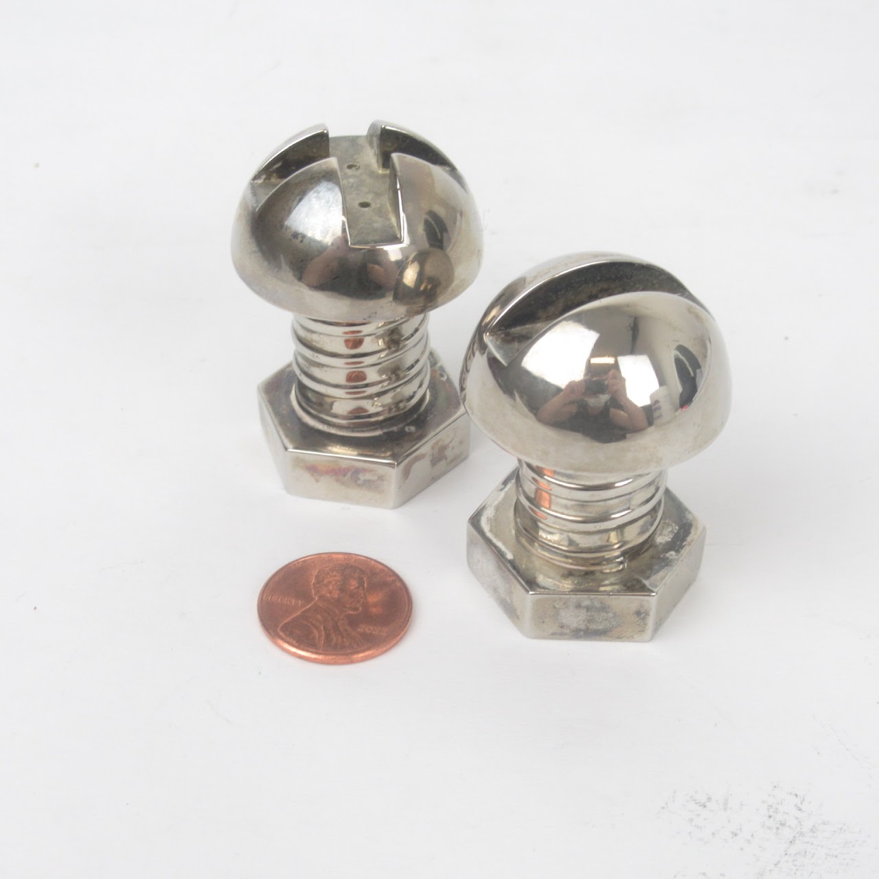 Silver Plated Nut & Bolt Salt and Pepper Set