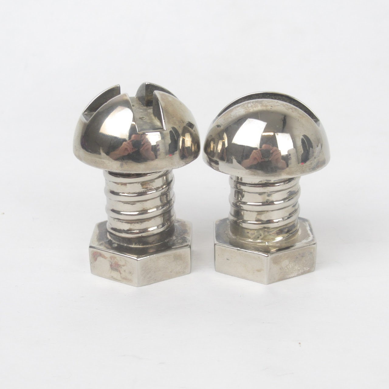 Silver Plated Nut & Bolt Salt and Pepper Set