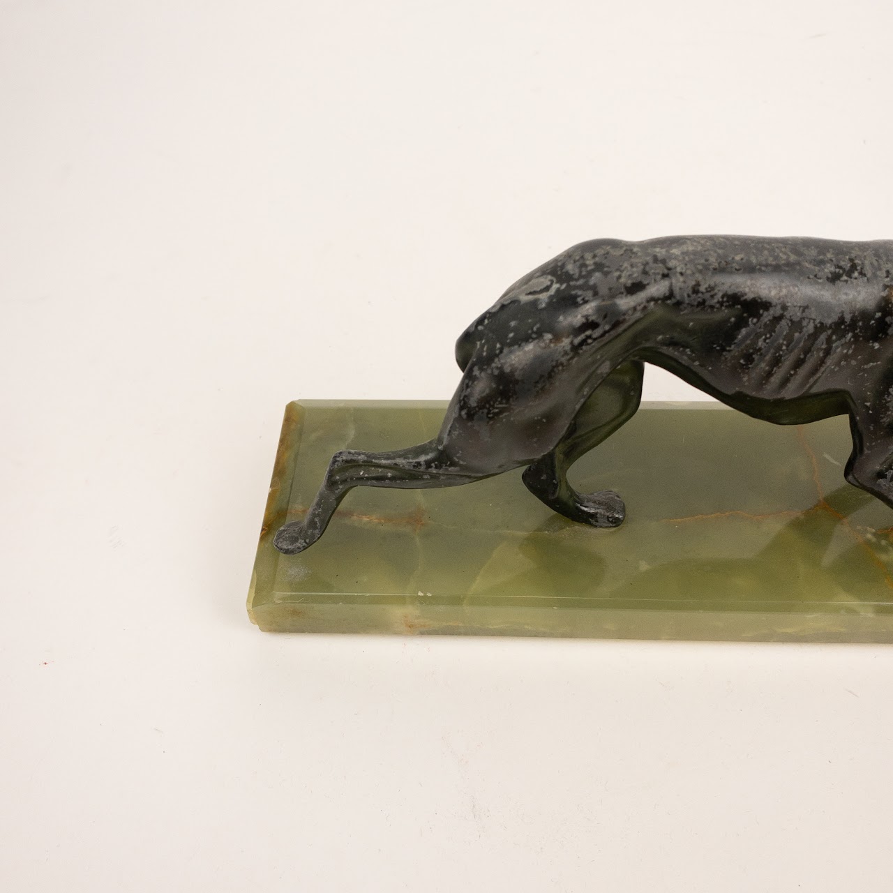 Bronze  & Green Onyx Greyhound Sculpture