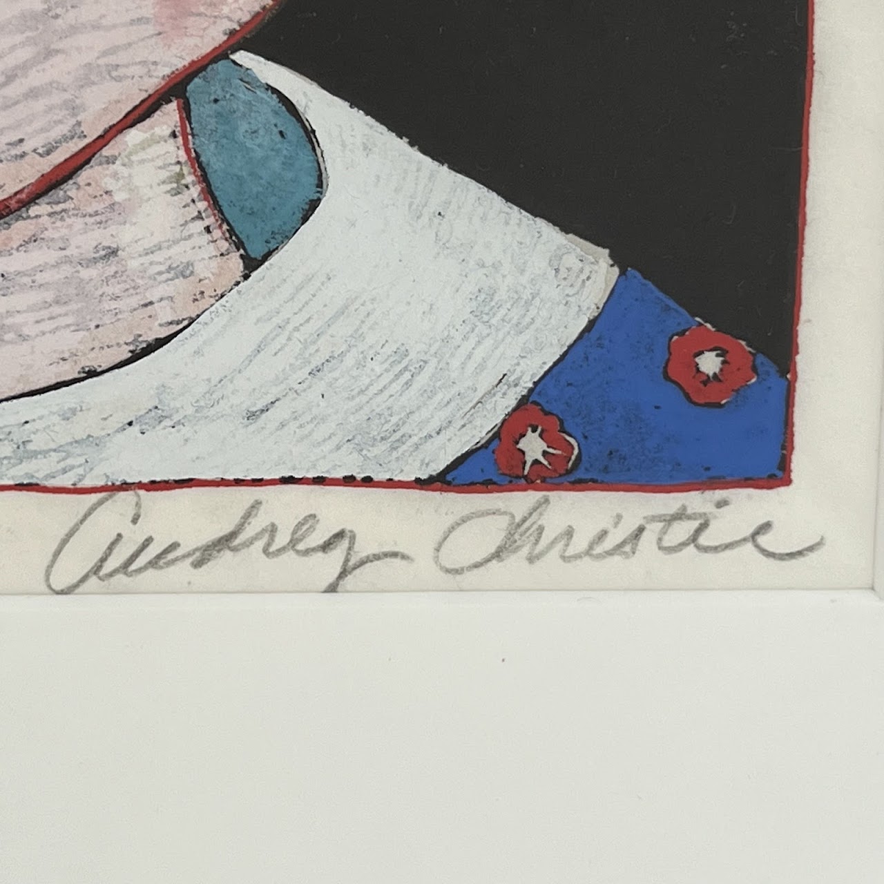 Audrey Christie 'Big Bow' Signed Woodcut