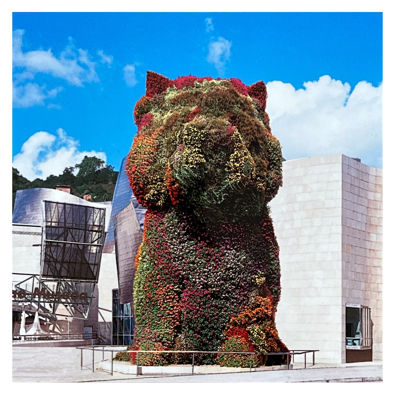 Guggenheim Bilbao Panoramic and Jeff Koons 'Puppy' Tako Photograph Block Pair