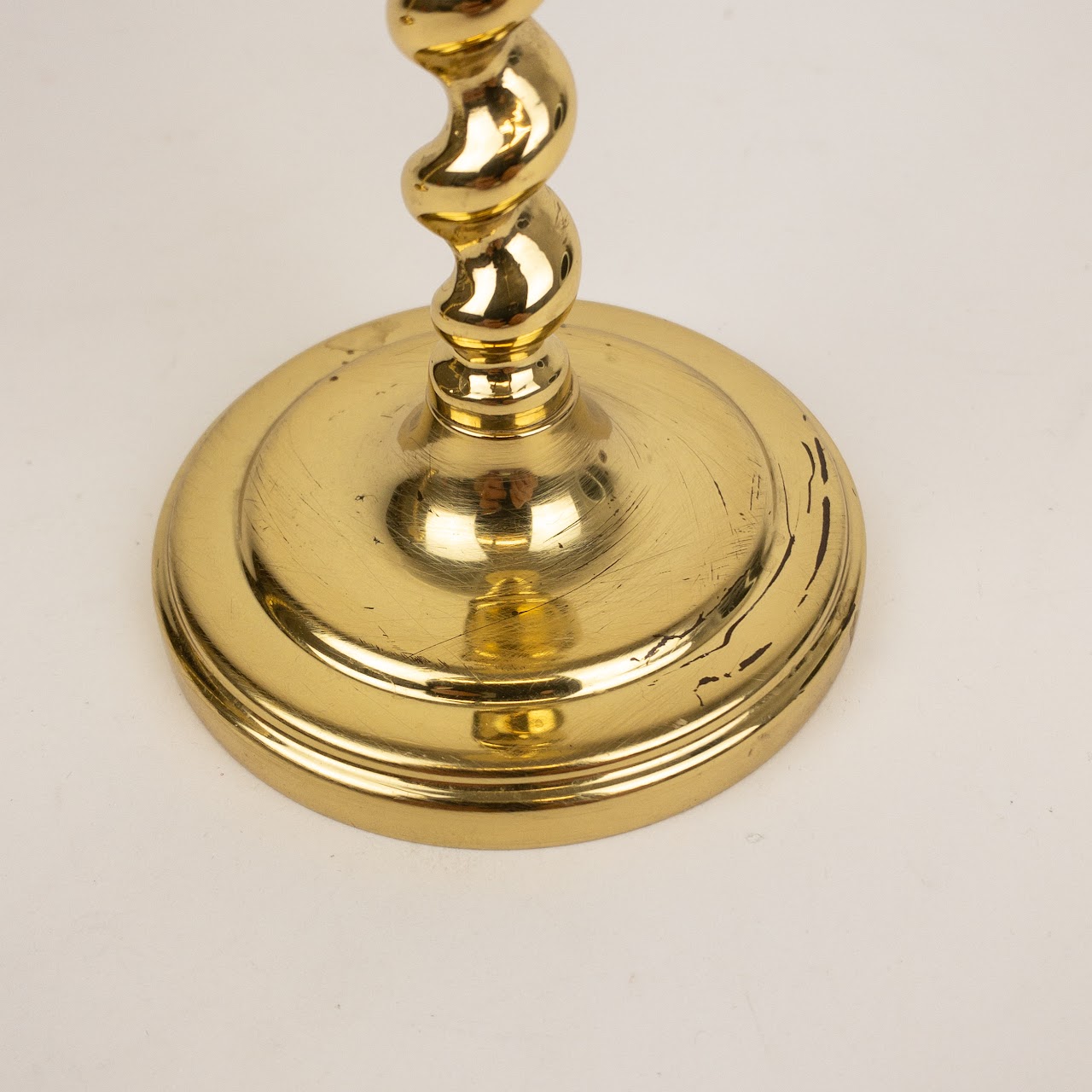 Baldwin Brass Barley Twist Candlestick Pair