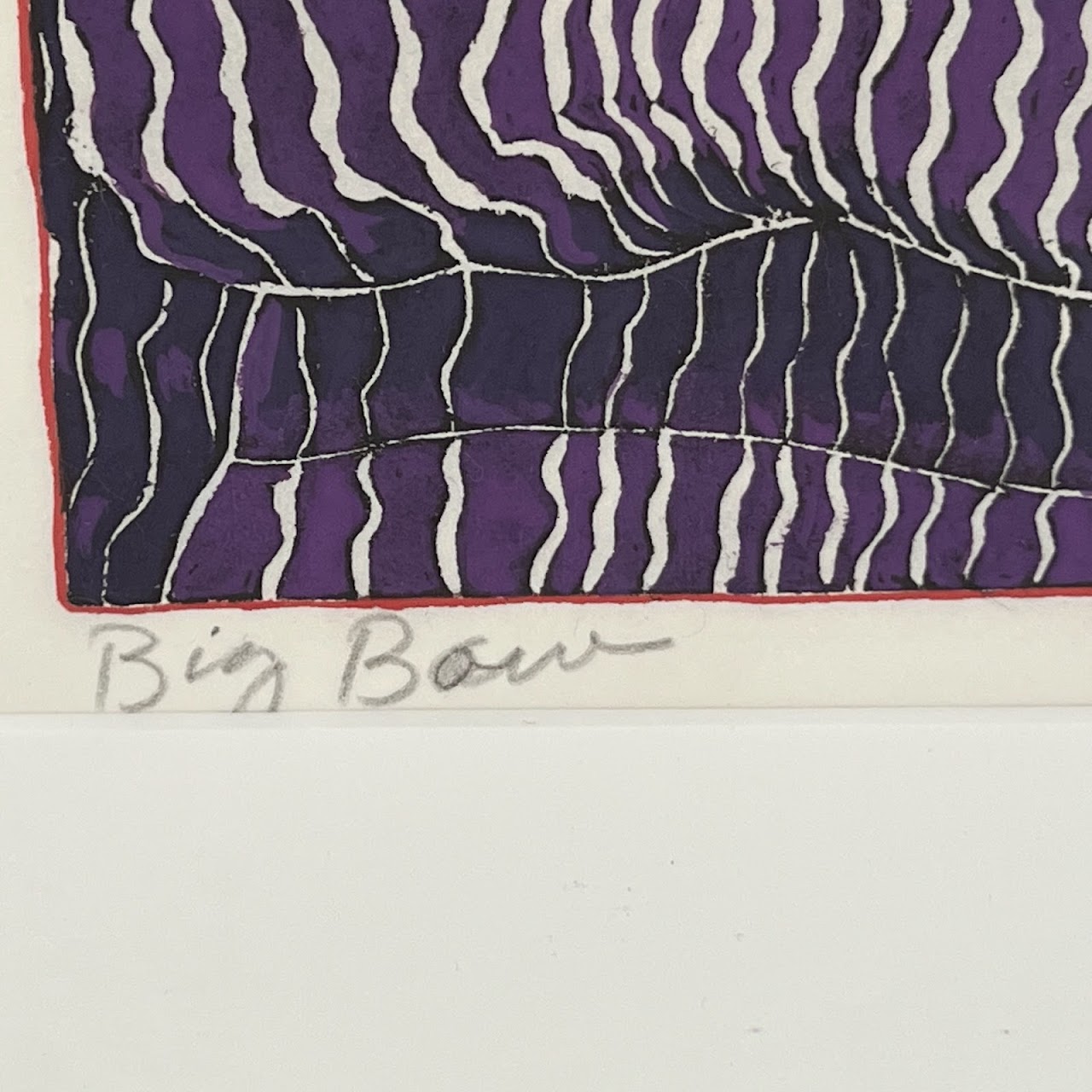 Audrey Christie 'Big Bow' Signed Woodcut